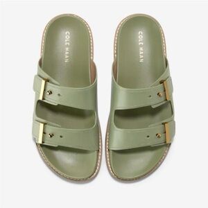 New - Cole Haan Marisol Footbed Sandals - Oil Green